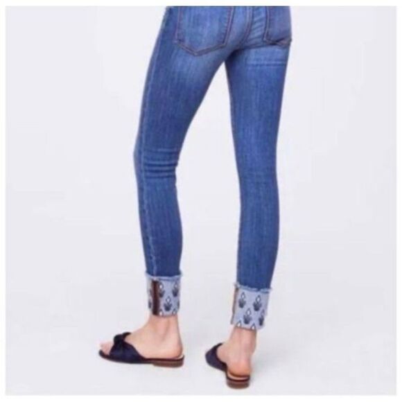 Loft - Skinny Jeans Embroidered Cuff sz 6 - Picture 4 of 10